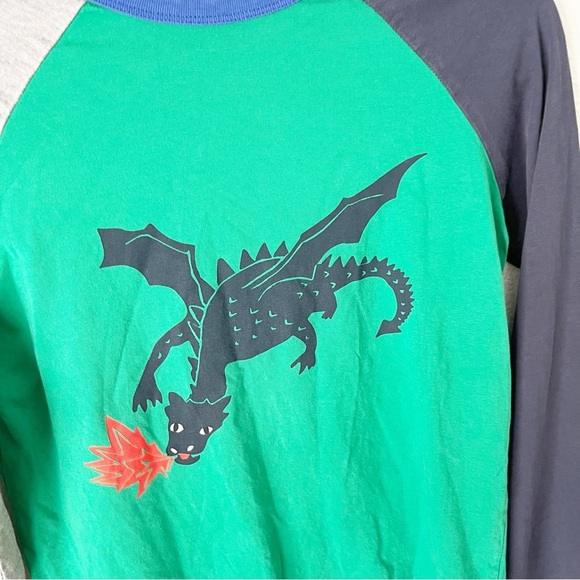 Mini Boden Shirt Boys 11-12Y Dragon Colorblock Baseball Long Sleeve Tee - Picture 2 of 4